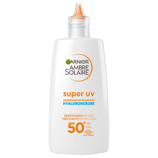Garnier Ambre Solaire Antioxidant Super UV Sun Protection Cream with SPF 50+, Light and Non-Greasy Sun Cream with Hyaluronic Acid, 40ml